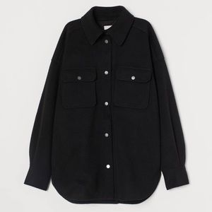 H&M Black Felt Shacket